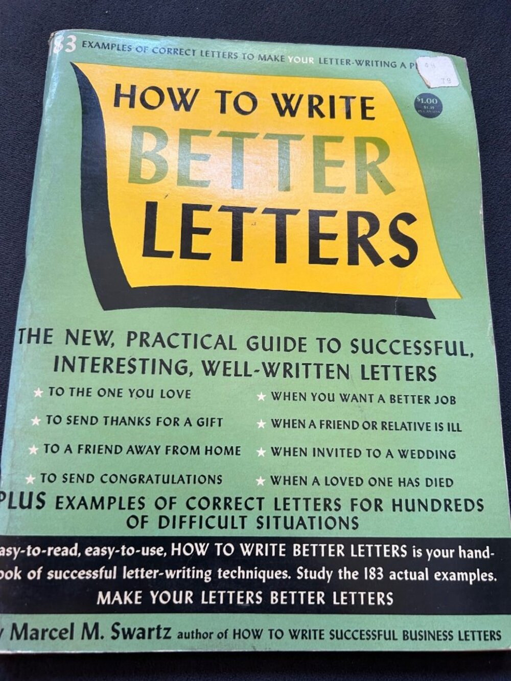 1946 How To Write Better Letters Marcel M. Swartz VTG Guide To Letter Writing